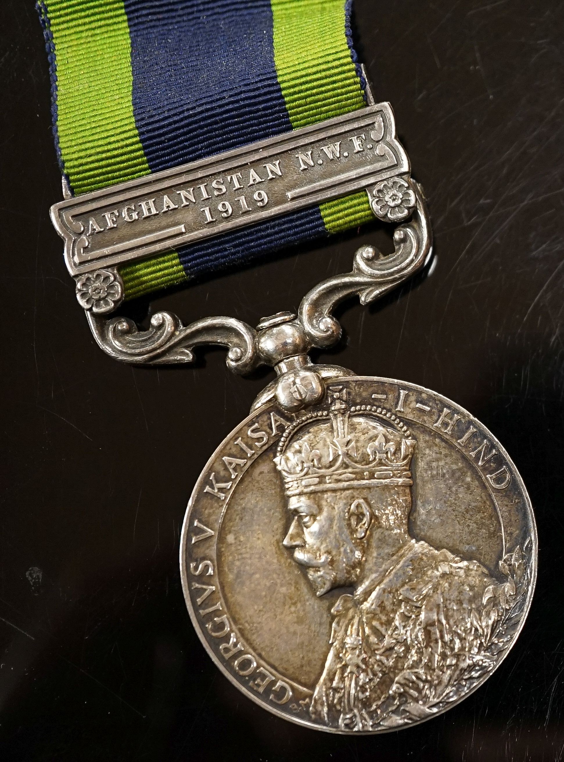 An Indian General Service medal, Afghanistan, NWF clasp To L-19504 PTE. G.E. TUDMAN. 21 LRS.